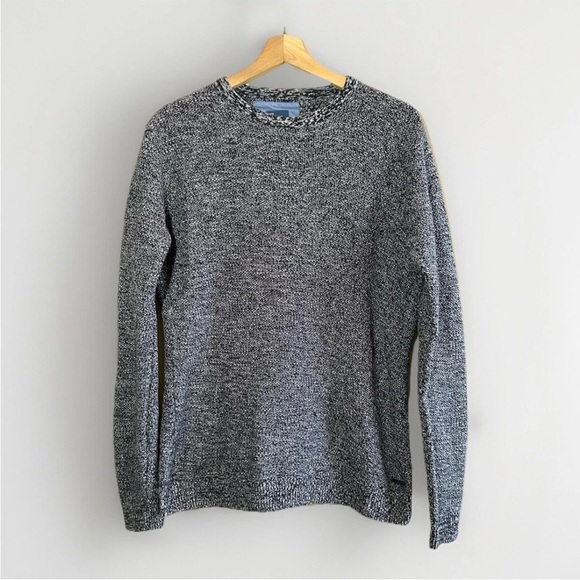 KANGOL Two Tone Fitted Pullover Crewneck Men's Sweater Size Medium Blue/White - Picture 1 of 9